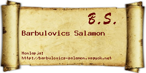 Barbulovics Salamon névjegykártya